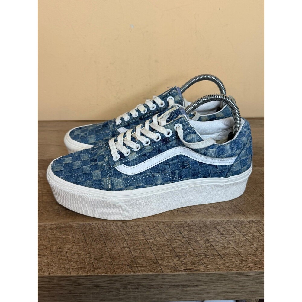 Vans Old Skool Stackform Woven Denim Platform Sneakers women’s 9.5 shoes trainer